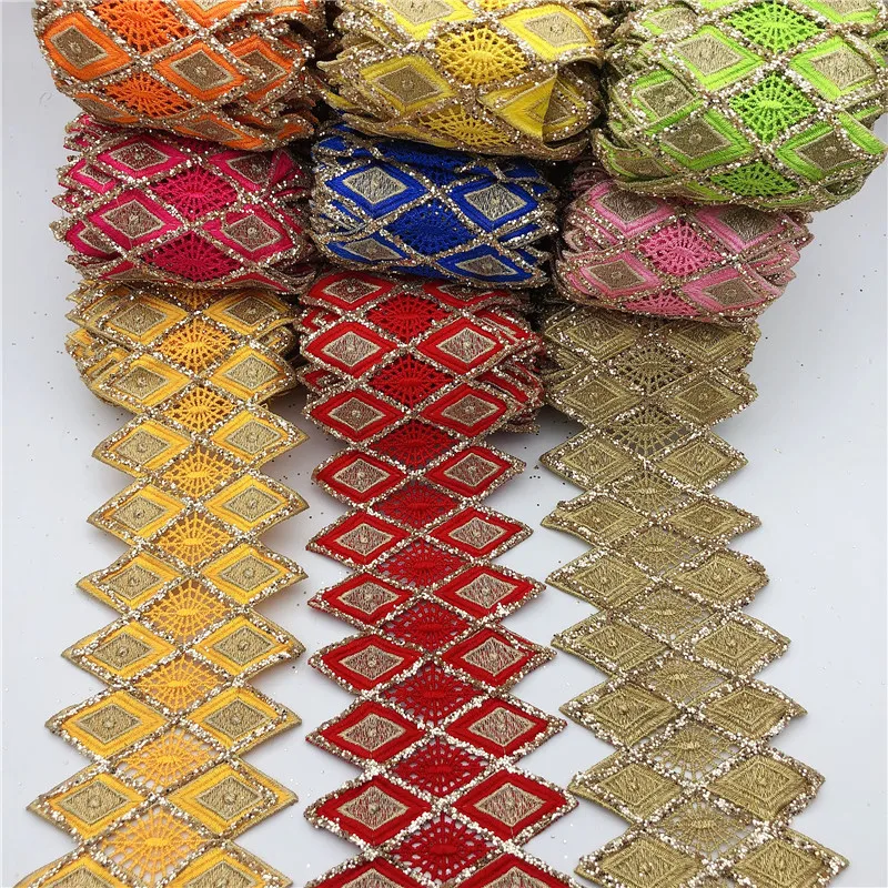 10 ярдов новый 4 &quotмодный металлический вышитый мотив Блестящий мощный