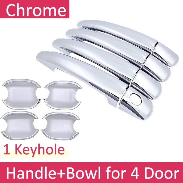 Handle Bowl 4 Door Дверные ручки автомобильные аксессуары для peugeot 308 sw cc RCZ 2008~ 2013 T7 Хромированная ручка Крышка отделка набор наклейки для автомобиля 2012 2011 2010 2009 - Название цвета: Handle Bowl 4 Door