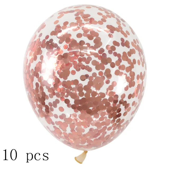 10PCS Confetti Ball 16 шт Розовый Золотой воздушный шар "Конфетти" детский душ девочка баллон гелия балоны DIY любовь свадьба день рождения шары украшения шары - Цвет: 10PCS Confetti Ball