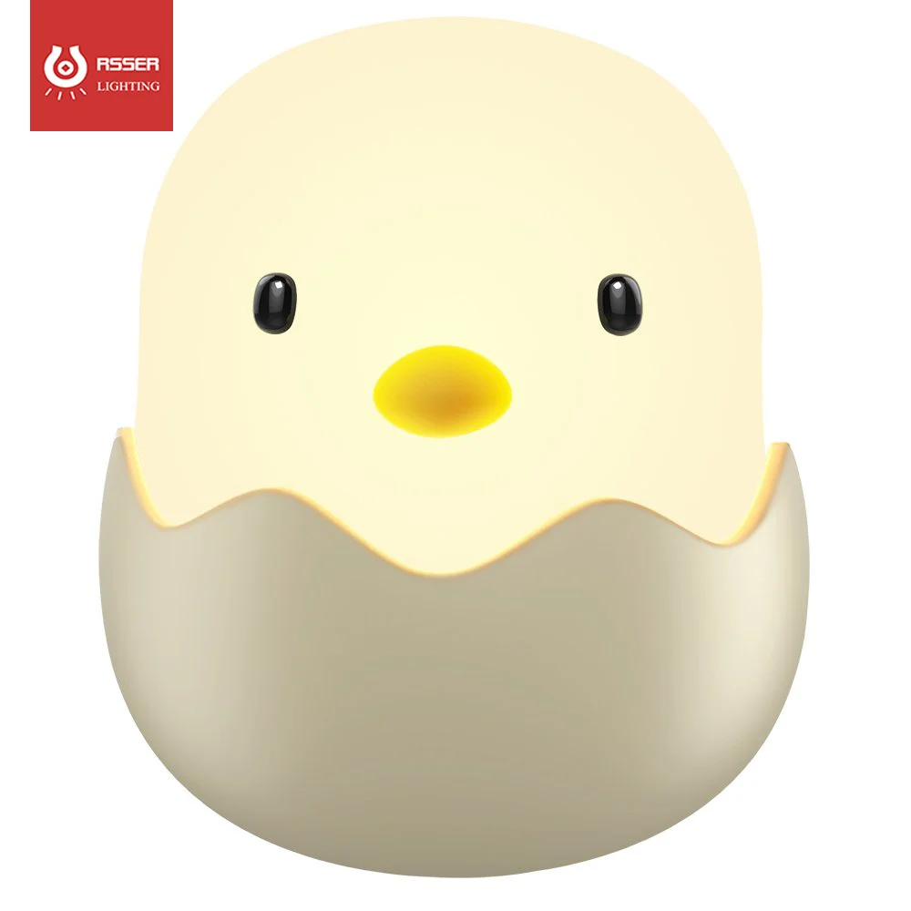 

Portable Silicone Touch Sensor Cute Eggshell Lamp Night Light For Kids