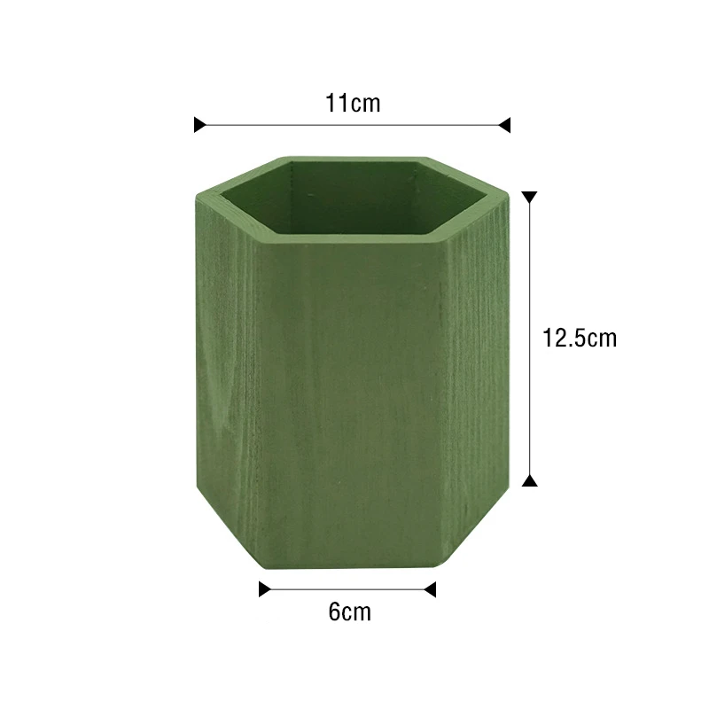 

Wooden Tube Hexagonal Pen Holder Desktop Storage Nordic Style