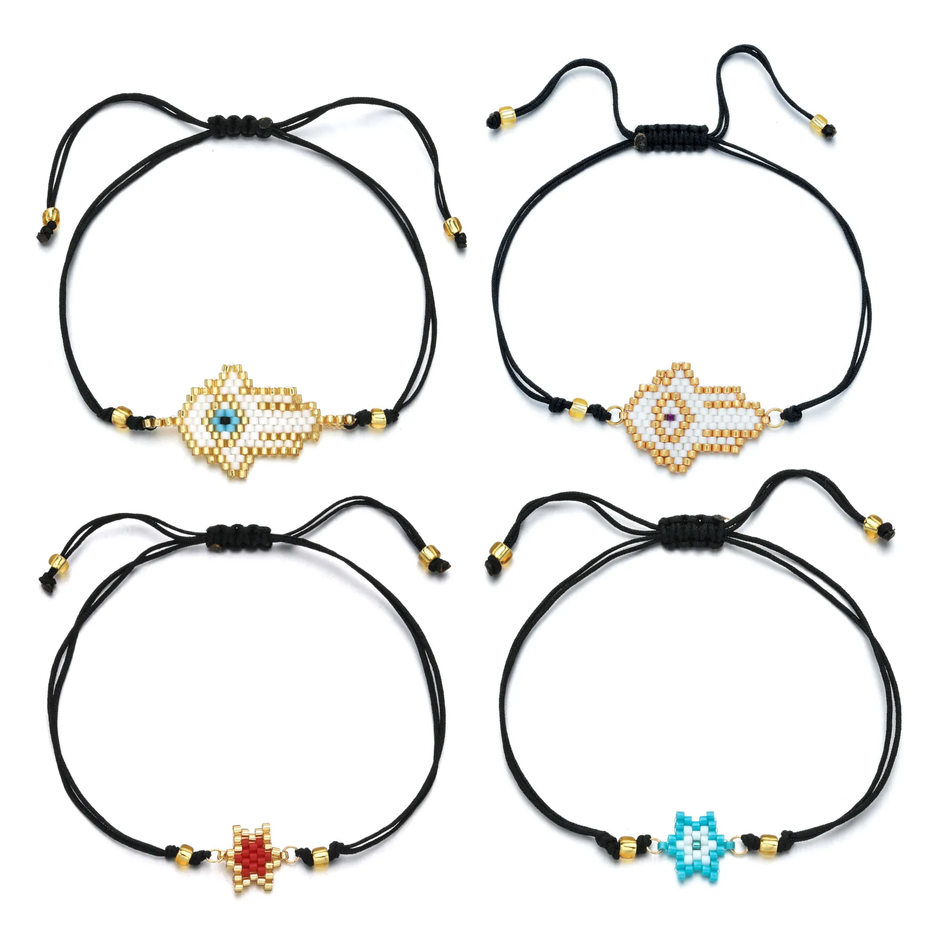 Богемные MIYUKI японский Стеклянный Бисер Плетеный Хамса рука сглаза браслет для