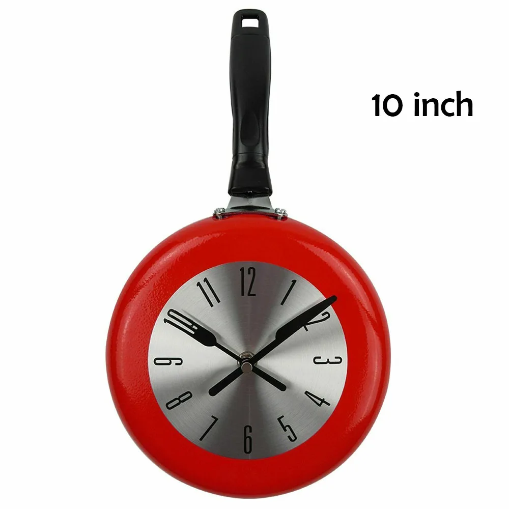 10 дюймовые настенные часы кухонные милые дизайнерские с изображением сковороды