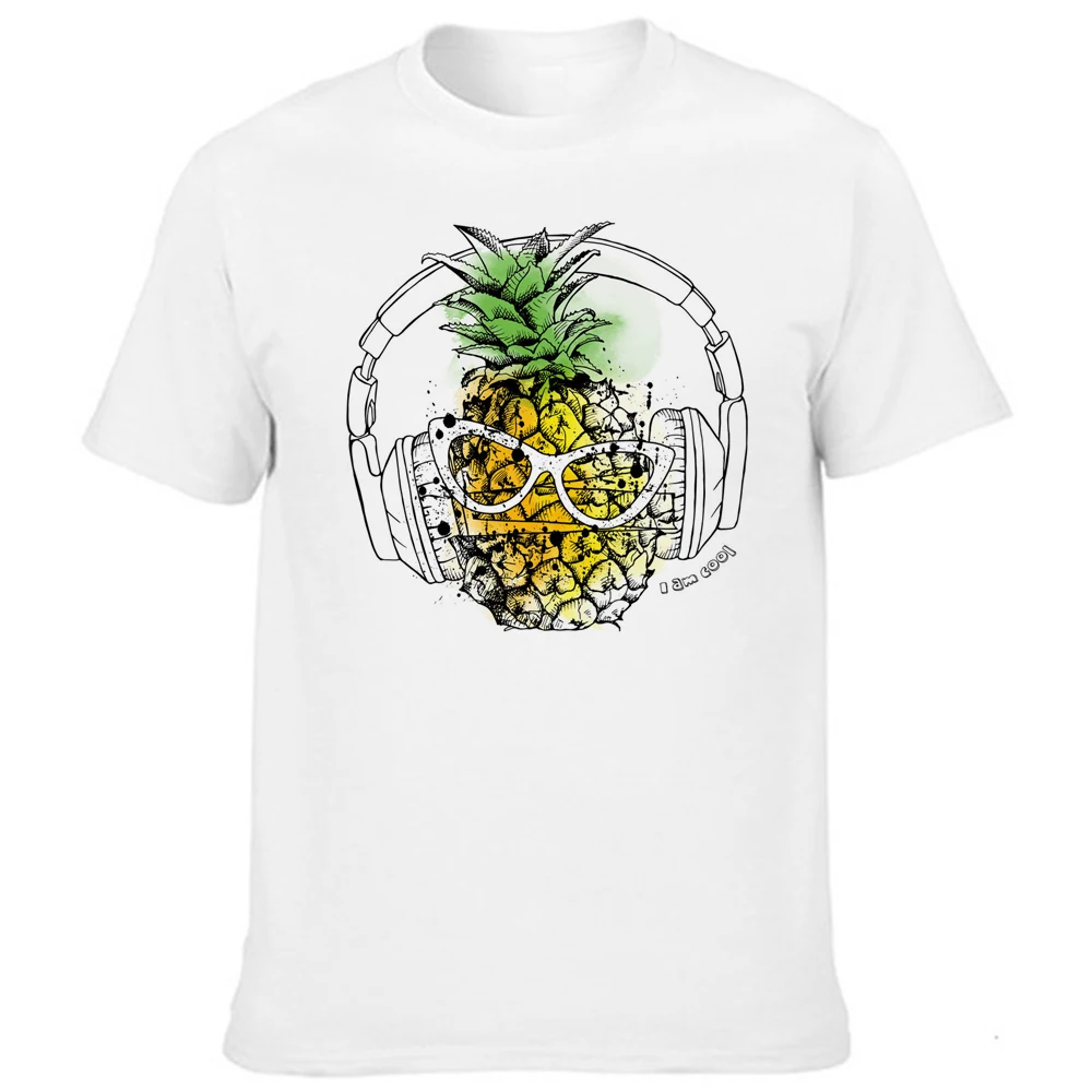 

Men Clothes Pineapple Pizza Fruit Printed Funny Aesthetic Shirt Leisure Short Sleeve O-neck T Shirt Streetwear Graphic Tees