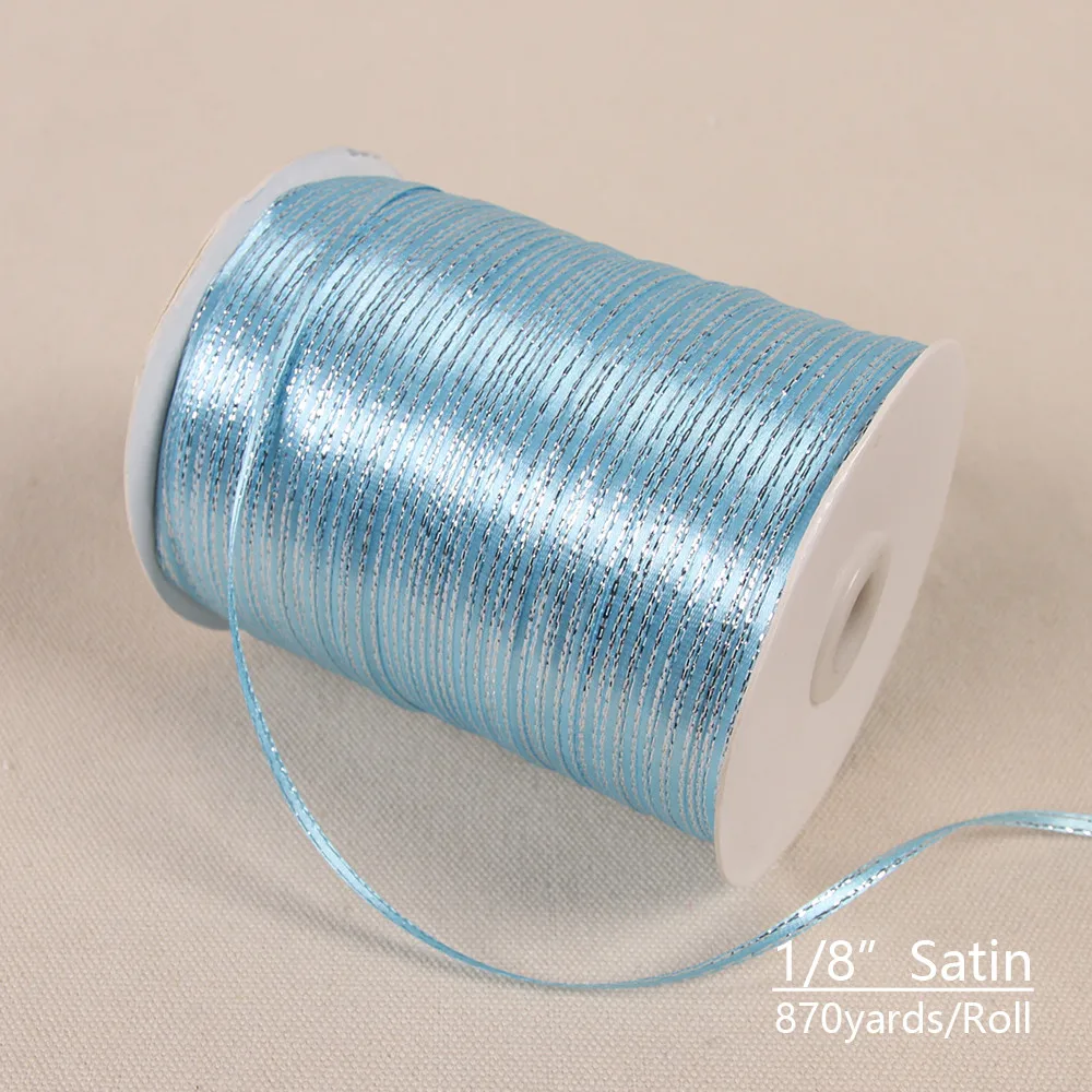 870 yards/roll 3mm Silk Satin bibbon for christmas gift wrapping bows craft Wedding Invitation Card DIY Scrapbooking Supplies|Ленты для