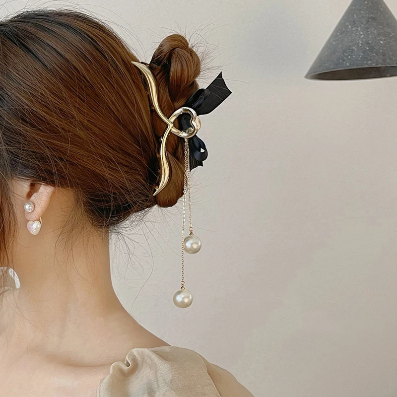 

QCOOLJLY простой и изысканный головной убор с когтями для волос металлический зажим для волос задней части головной убор с кулоном темперамент...