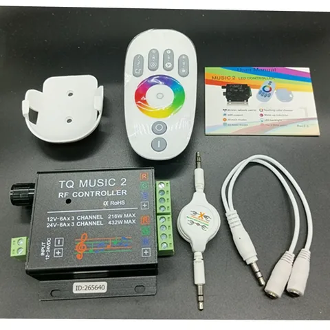 RGB-контроллер, музыкальный 2 контроллер, Радиочастотное управление музыкой, 18A, 3-канальный TQ для SMD 3528 5050, фотострока