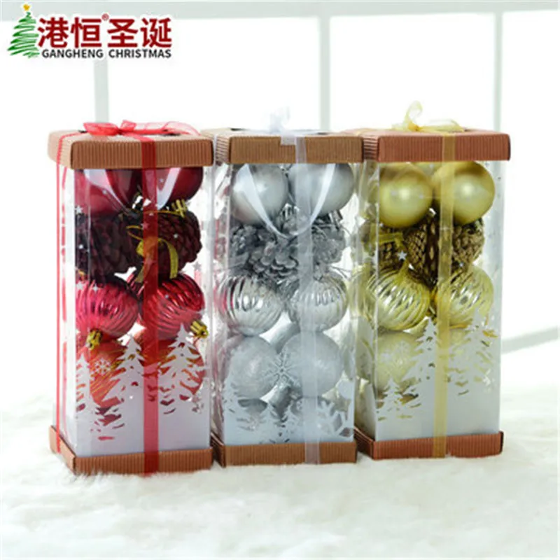 

20 шт./компл. украшение для рождественской елки Золотые/блестящие окрашенные шарики Pinecone, рождественские украшения, подвесные Подвески для е...