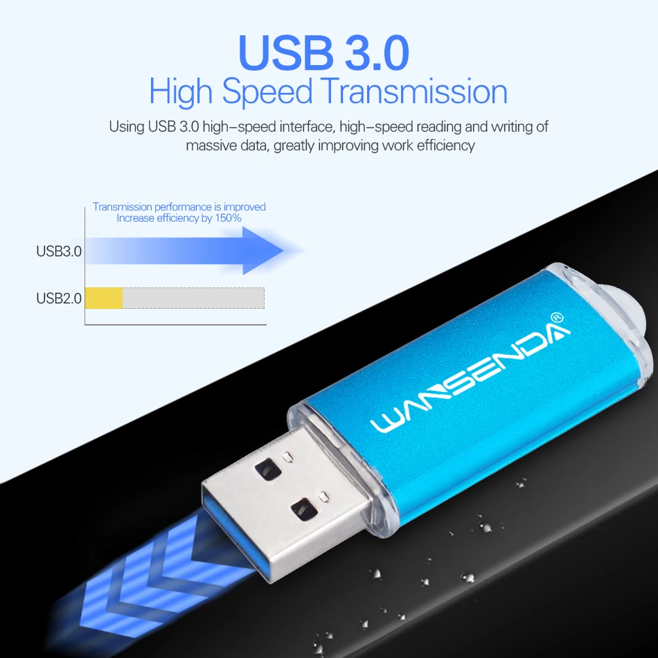 WANSENDA металлический флеш накопитель 128 ГБ 64 32 16 8 256 высокая скорость USB 3 0|USB