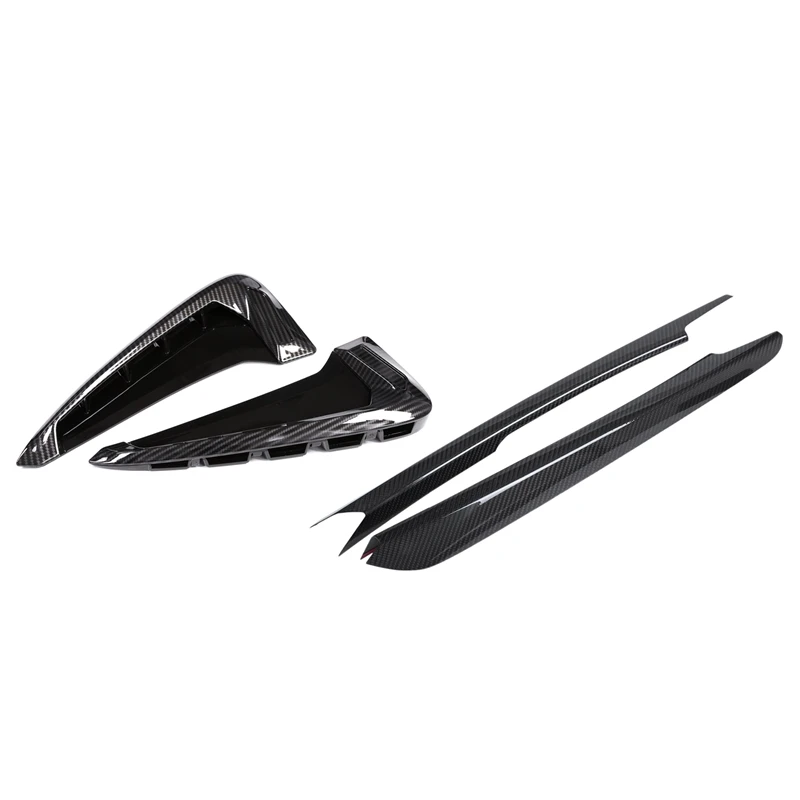 

2 Pcs for Bmw X5 F15 X5M F85 14-17 Shark Gills Side Fender & 2 Pcs Real Carbon Fiber Car Center Decoration Trim