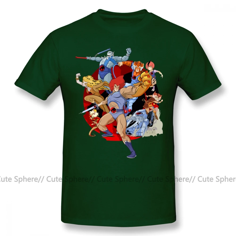 Футболка Thundercats, футболка Thundercats, напечатанная ХХХ футболка, Мужская потрясающая 100 хлопковая Базовая футболка с коротким рукавом - Цвет: Dark Green