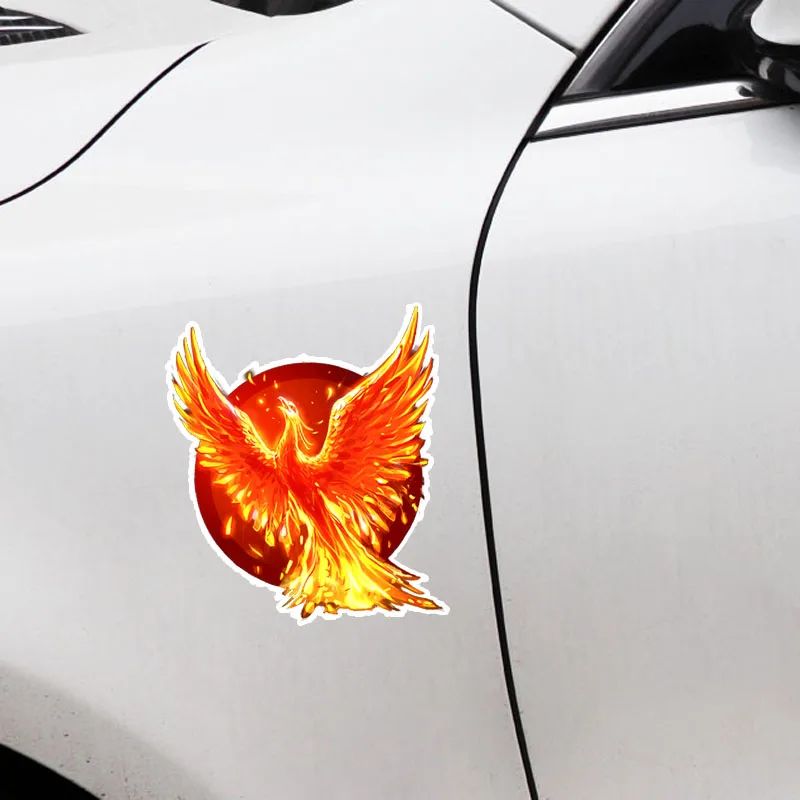 

Unique Flame Phoenix Burning Flying Wings Decor Car Sticker PVC Colored Personalized Decal,14cm*12cm