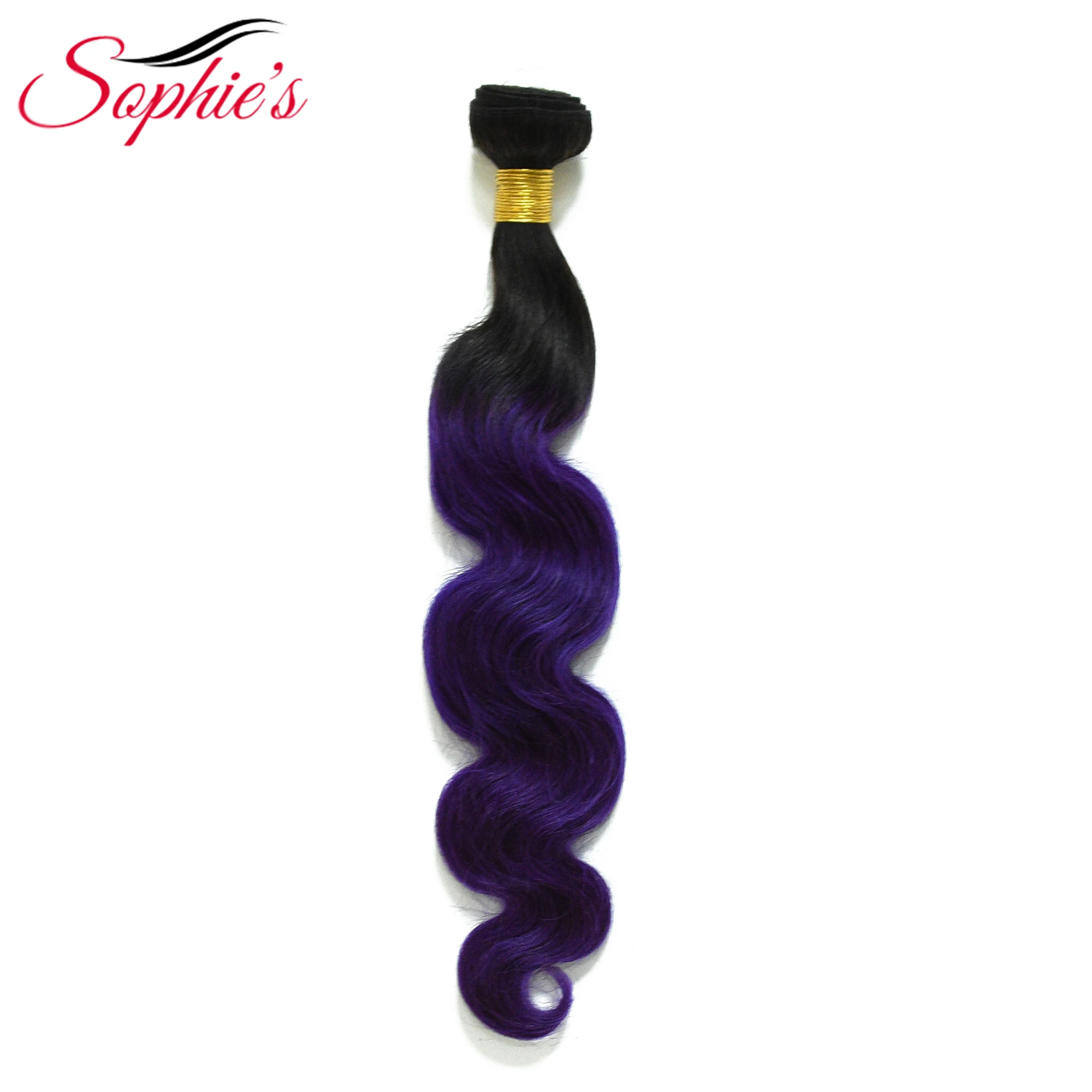 Предварительно окрашенные волосы Sophie ed Ombre T1B/фиолетового цвета 1 пряди волос