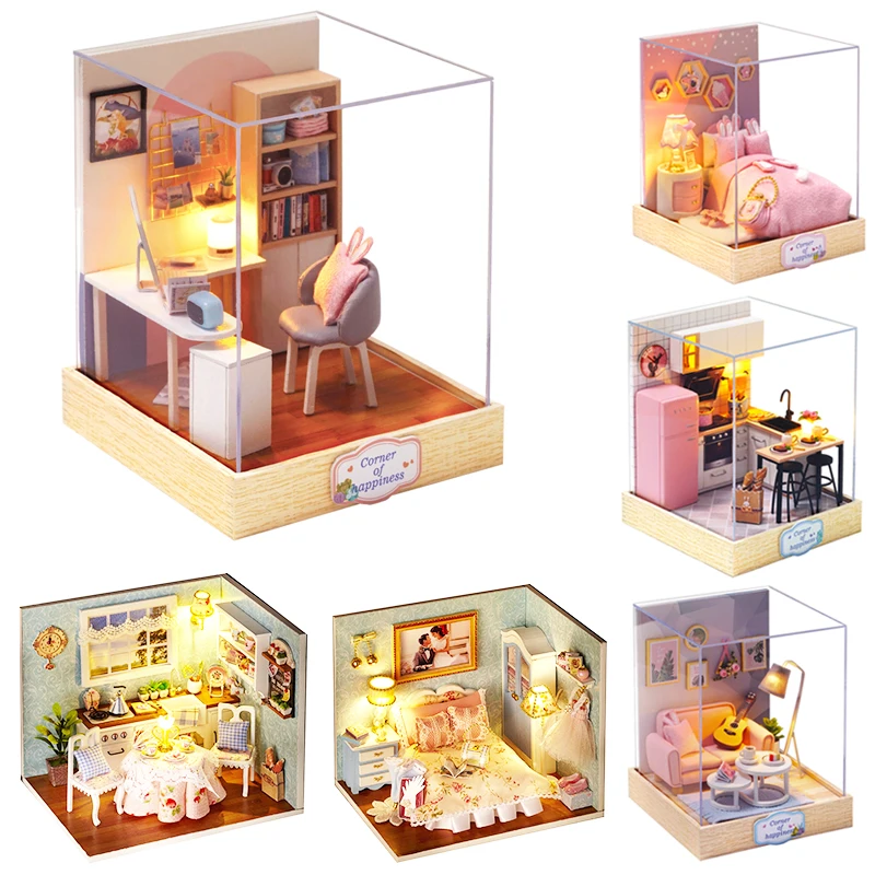 

Doll House Furniture Miniature Dollhouse DIY Miniature House Room Box Theatre Toys for Children DIY Dollhouse H012