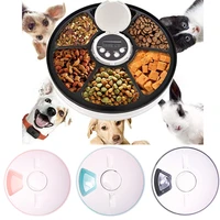 pet automatic feeder portion control digital timer detachable dogs cats anti slip 6 meal trays with voice recorder dry wet food