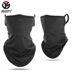 Черный шелковый шарф шейный чехол трубчатые шарфы дышащая уход за кожей лица крышка ушным вкладышем, Балаклава летнего солнца Бандана с УФ-защитой повязка на голову для мужчин и женщин маска