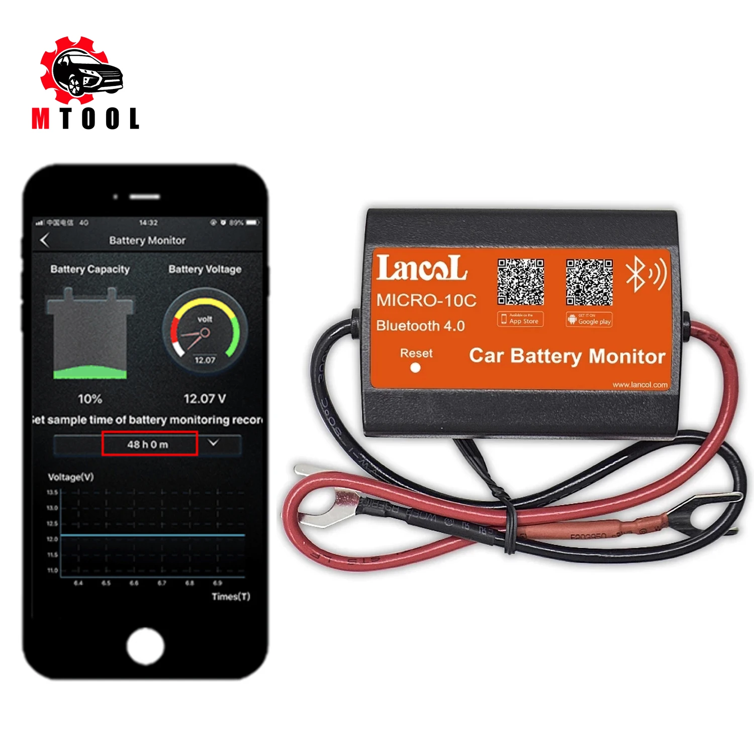 Монитор аккумулятора Bluetooth новая версия 12 В автомобильный вольтметр|Тестеры