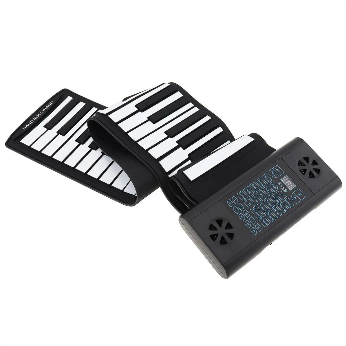 61 Keys MIDI Roll Up Electronic Piano Rechargeable Flexible Keyboard Organ Built-in 2 Speaker Support Audio Bluetooth-compatible