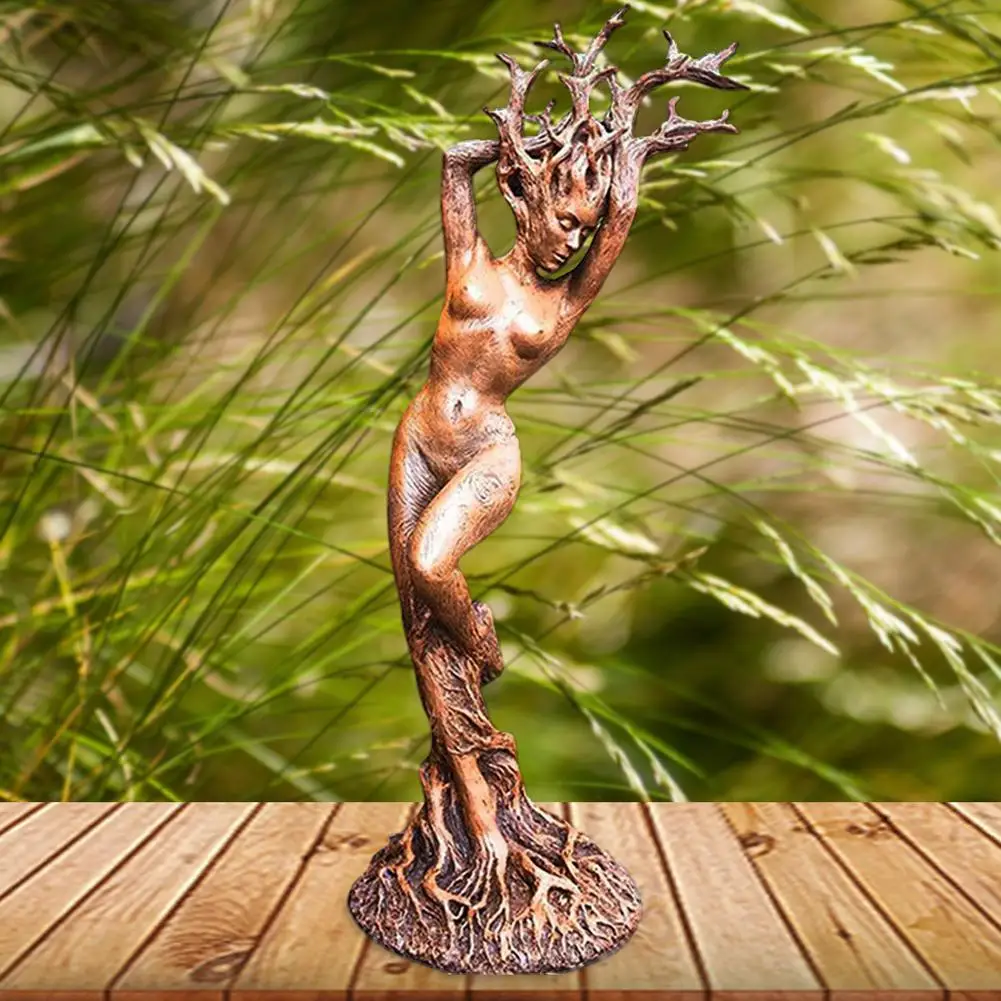 Статуя богини леса статуя дерева из смолы садовая скульптура украшения для дома