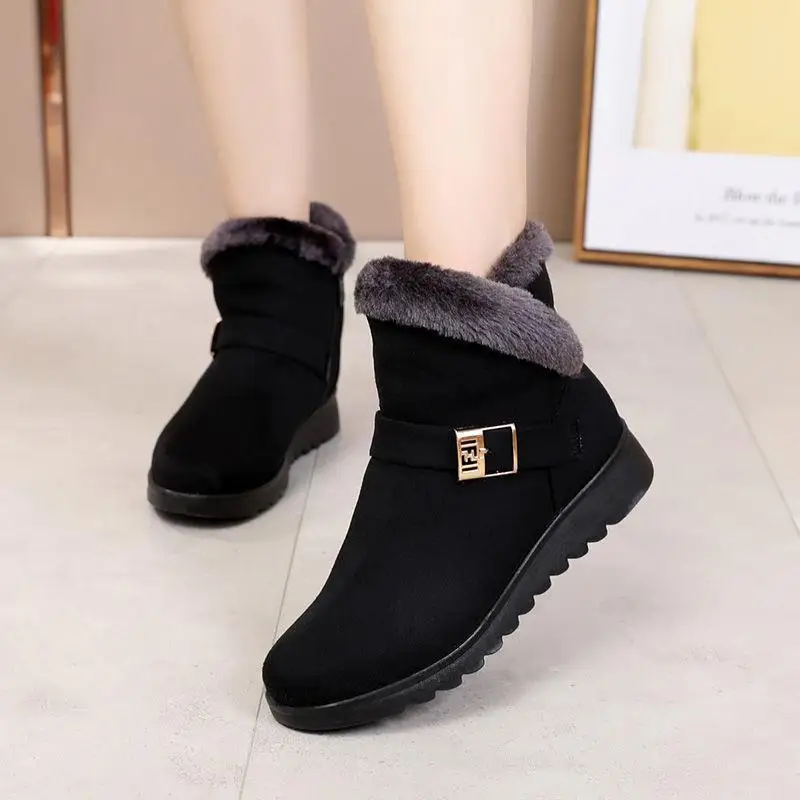 

Winter Boots Women 2021 Thick Plush Warm Snow Boots Women Zipper Comfortable Outdoor Non-slip Ankle Boots Casual Cotton Shoes