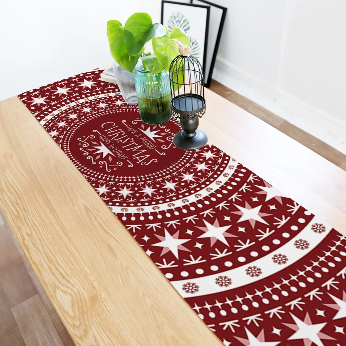 Рождественская красная мандала Настольная дорожка с принтом подстилка для отеля