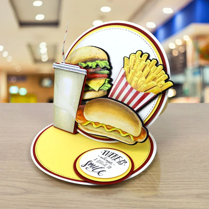 Нож для вырубки "Хот-дог" QWELL Food из металла для скрапбукинга и изготовления открыток, прессования бумаги. Набор 2019 года.