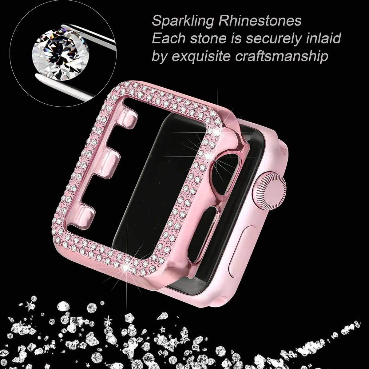 Алмазный чехол для Apple Watch Series 5 44 мм защитный 40 iWatch 4 3 42 38 мм|Защита экрана часов| |