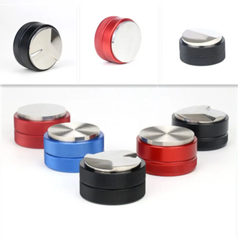 

1/49/51/53/57. 5/58/58,35mm Chacate Black Wood Tamper Coffee Powder Hammer with 304 Stainless Steel Base Coffee Accessories