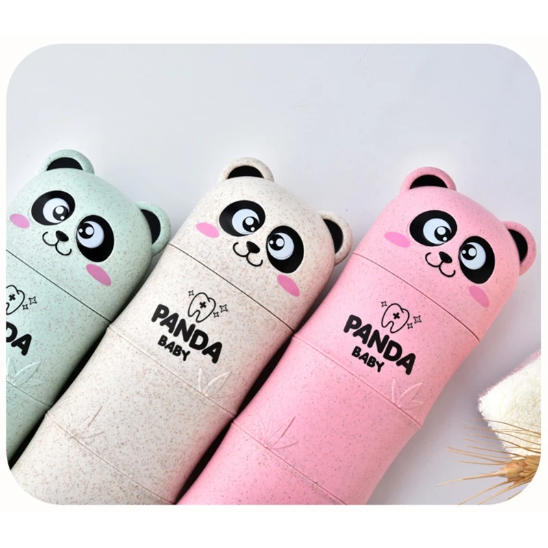 1 комплект детская зубная щетка пшеничная соломинка мультяшная панда для ухода