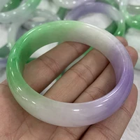 a class pure natural bangles original ecological pattern light purple floating flower ice kind jade bracelet jewelry accessories