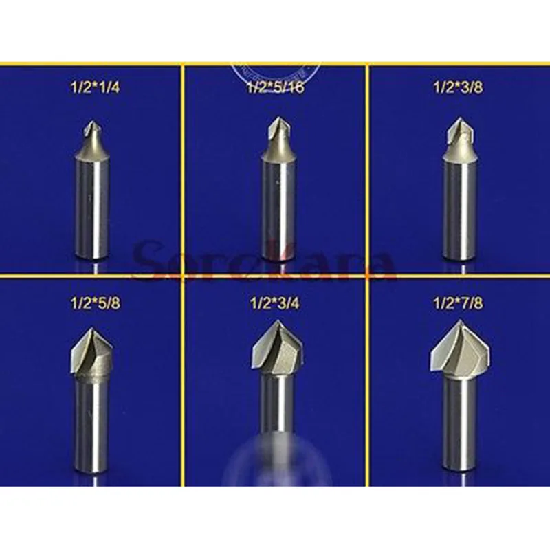 1/2 &quot* 1-3/8&quot V Форма древесины фрезы CNC инструменты торцевая фреза для МДФ фанеры