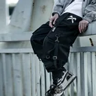 Брюки-карго мужские черные в стиле хип-хоп, Осенние штаны-султанки, уличная одежда, Джоггеры в стиле Харадзюку, спортивные хлопковые брюки, мужские штаны, 2021