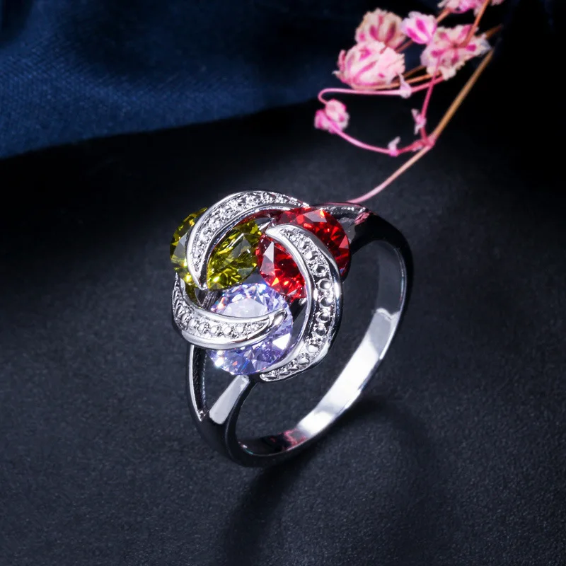 

Women's 925 Silver AAA Zircon Ring Engagement Wedding Gift Jewelry Ring Wholesale 925 Sterling Silver