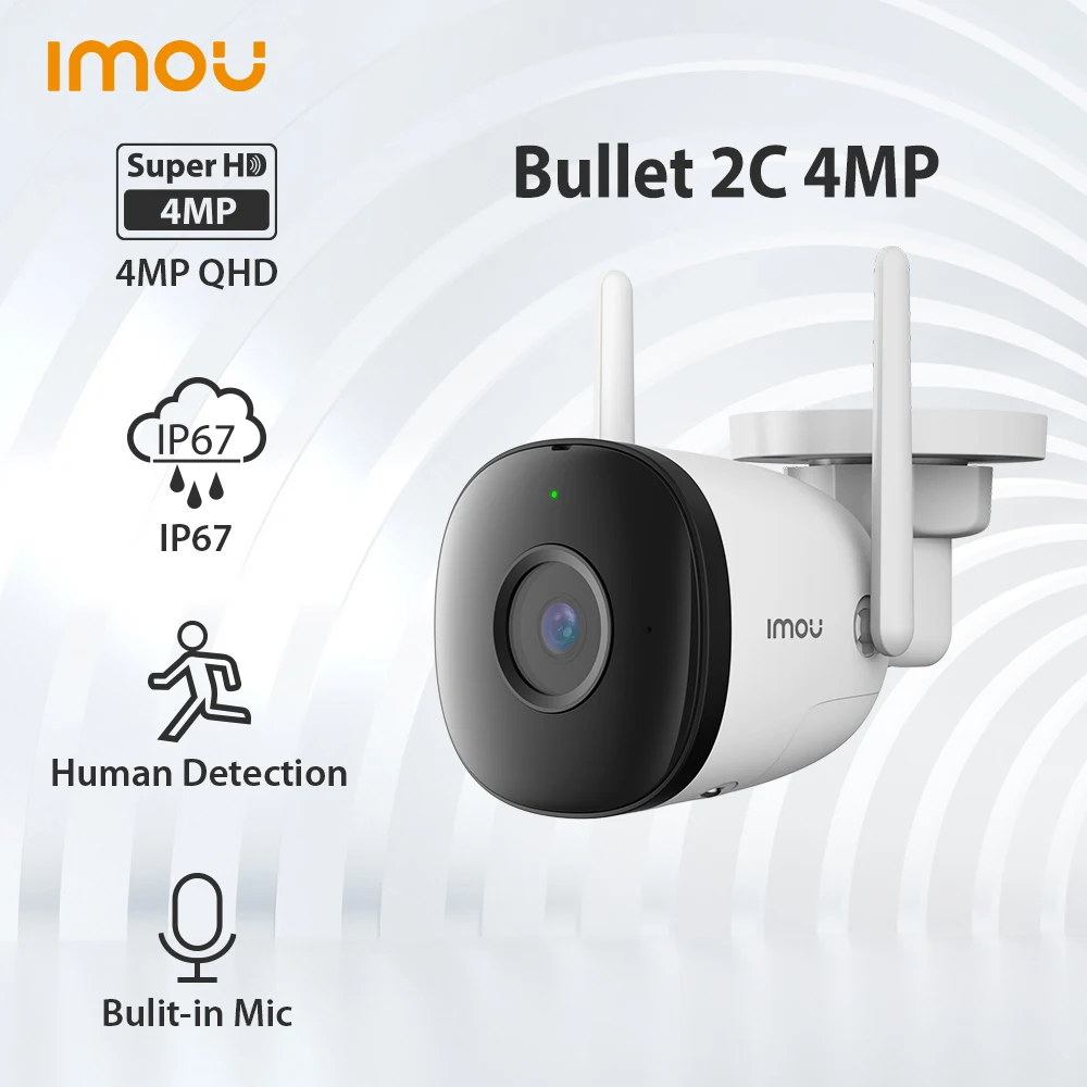 dahua imou ip camera 2c 4mp ipc f42p wifi wireless built in mic outdoor ip67 weatherproof smart home security human detection free global shipping
