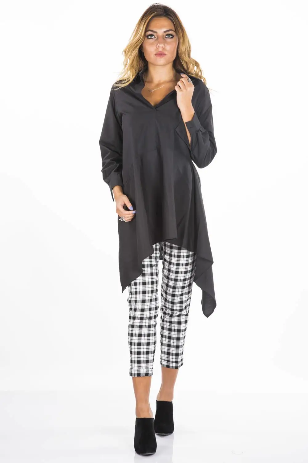

Blue White Asymmetric Tunic