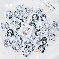 45 pcsbag diy cute kawaii girl papers stickers beautiful little sister diary decoration scrapbooking