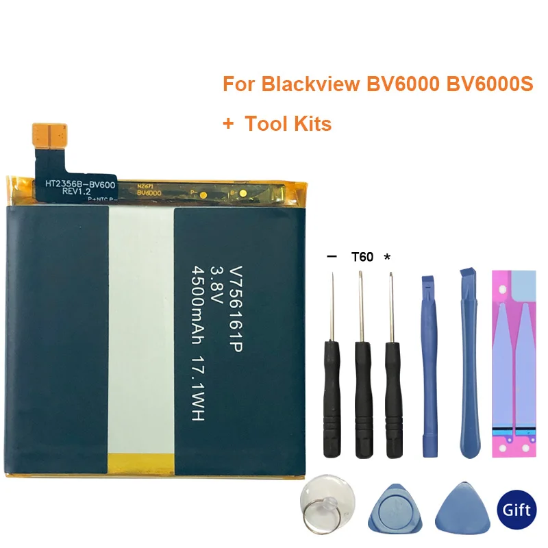 Высокое Качество 4500 мАч V756161P батарея для смартфона Blackview BV6000 BV6000S|Аккумуляторы