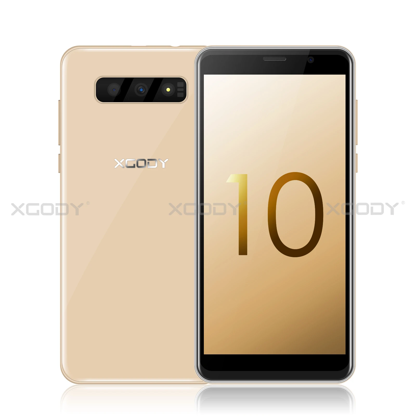 XGODY S10 5,5 дюймов 3g смартфон 18:9 ОЗУ 2 Гб ПЗУ 16 Гб MT6580 четырехъядерный процессор двойная камера мобильный телефон Android 8,1 - Цвет: Gold