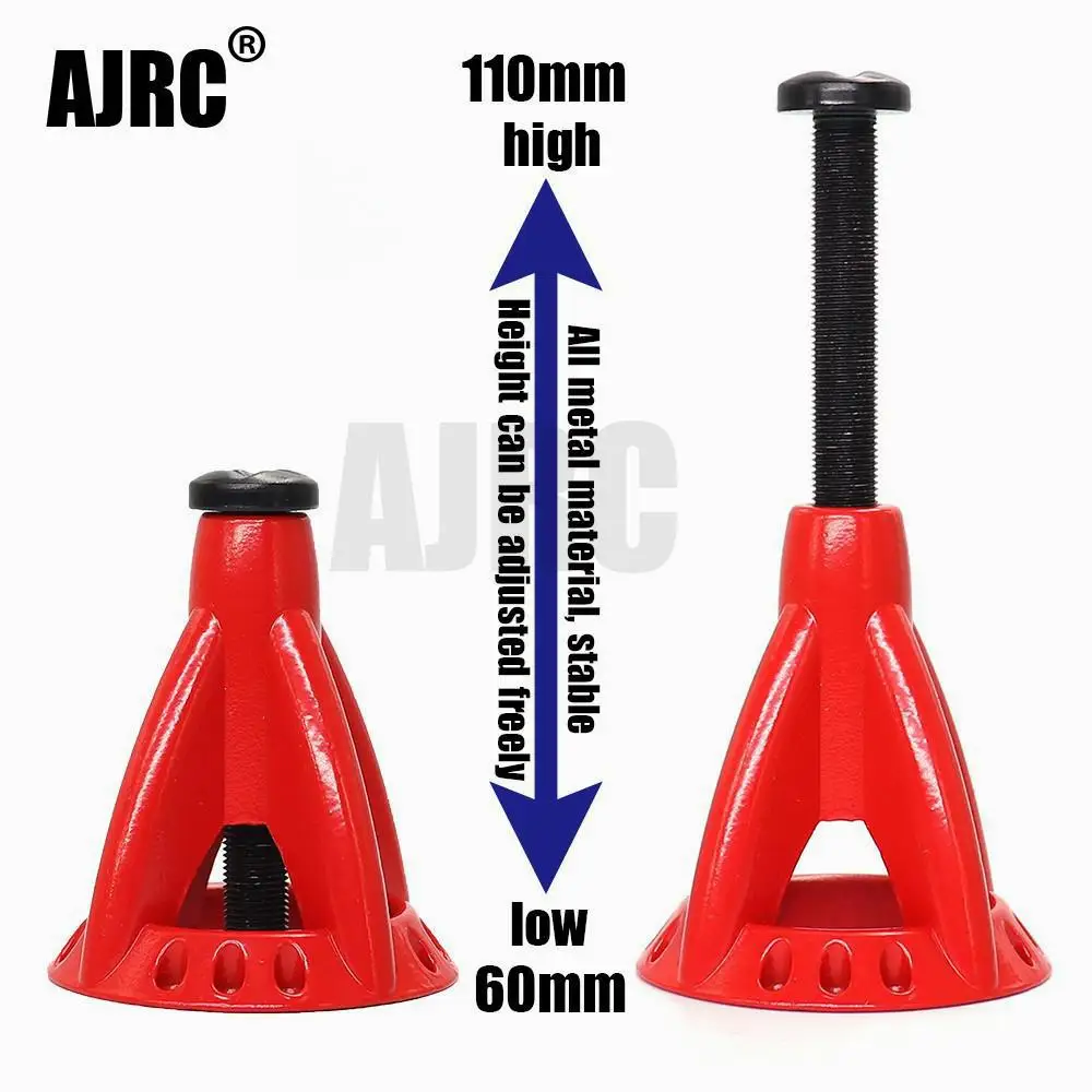 

AJRC 1PCS Metal Height Adjustable Jack Repair Stand for 1/10 RC Crawler Car Trax TRX4 TRX6 Axial SCX10 90046 D90 D110 RC4WD