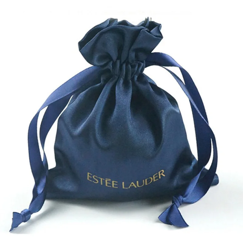 

Navy Silk Stain Gift Bags Jewelry Key Chain Sack 8x10cm 9x12cm 10x15cm(4"x 6") Eyelashes Nails Hema Cosmetic Drawstring Pouches