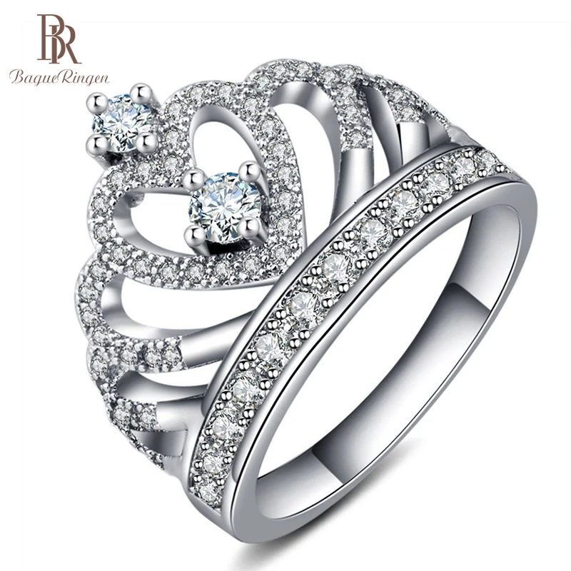 Bague Ringen 925 пробы серебряные кольца для женщин циркон розовое золото цвет Женские
