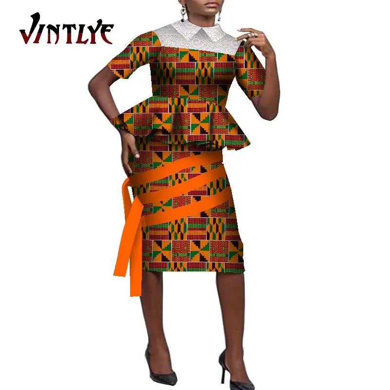 Комплект из топа и юбки с Африканским принтом для женщин комплект 2 предметов