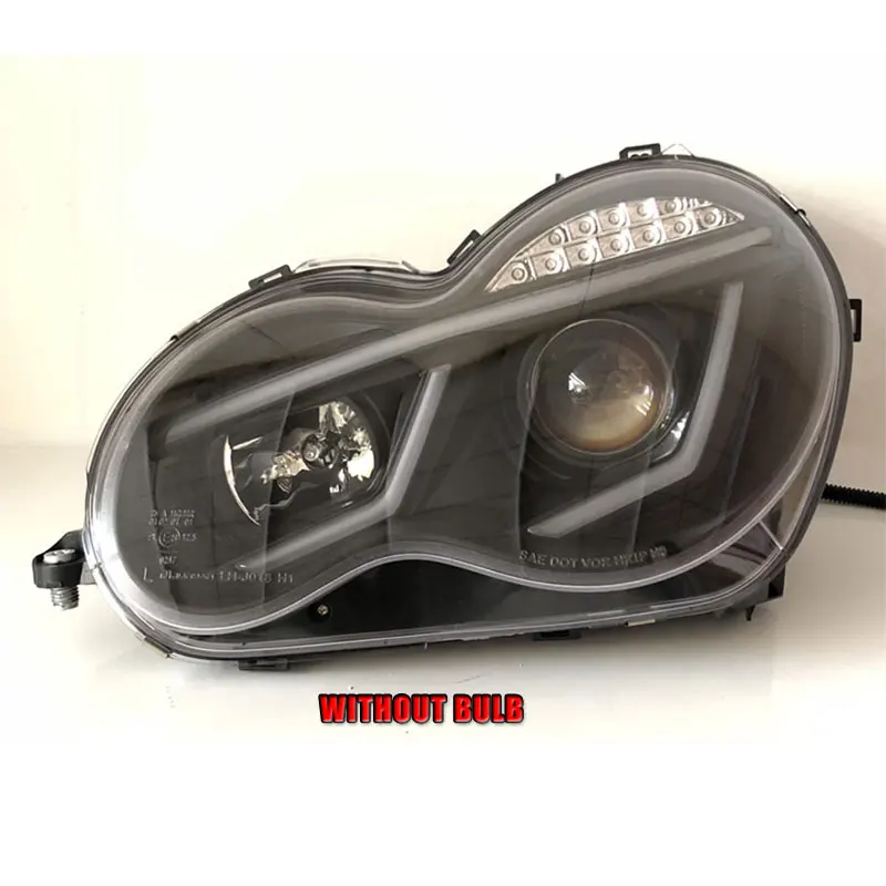 without bulb 2 шт. светодиодный фонарь для Benz W203 01-07 Автомобильный светодиодный фонарь с двойными ксеноновыми линзами автомобильные аксессуары дневные ходовые огни противотуманные фары - Цвет: without bulb
