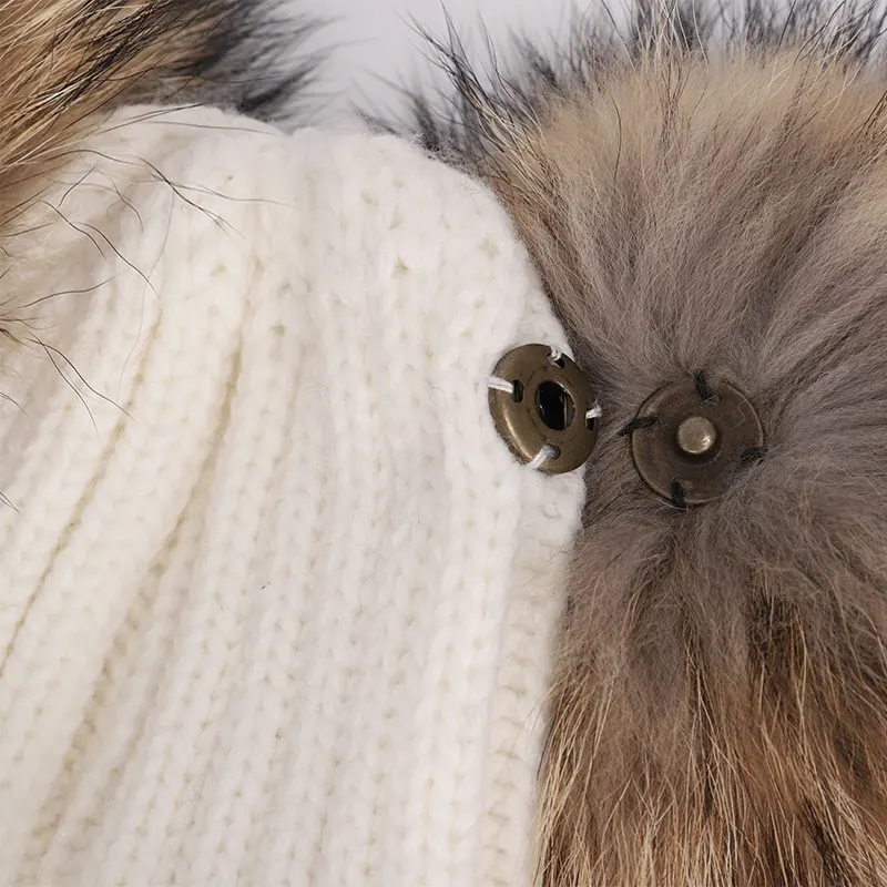 Детская шапка с помпоном из натурального меха на возраст 1 11 лет|Шапки для