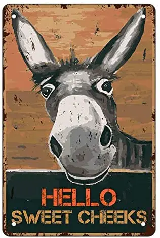 

Wall Decor Vintage Retro Donkey Tin Sign Farmhouse/Office/Home/Classroom Bathroom Decor Gifts Best Decor Wall Plaque 8x12 Inch