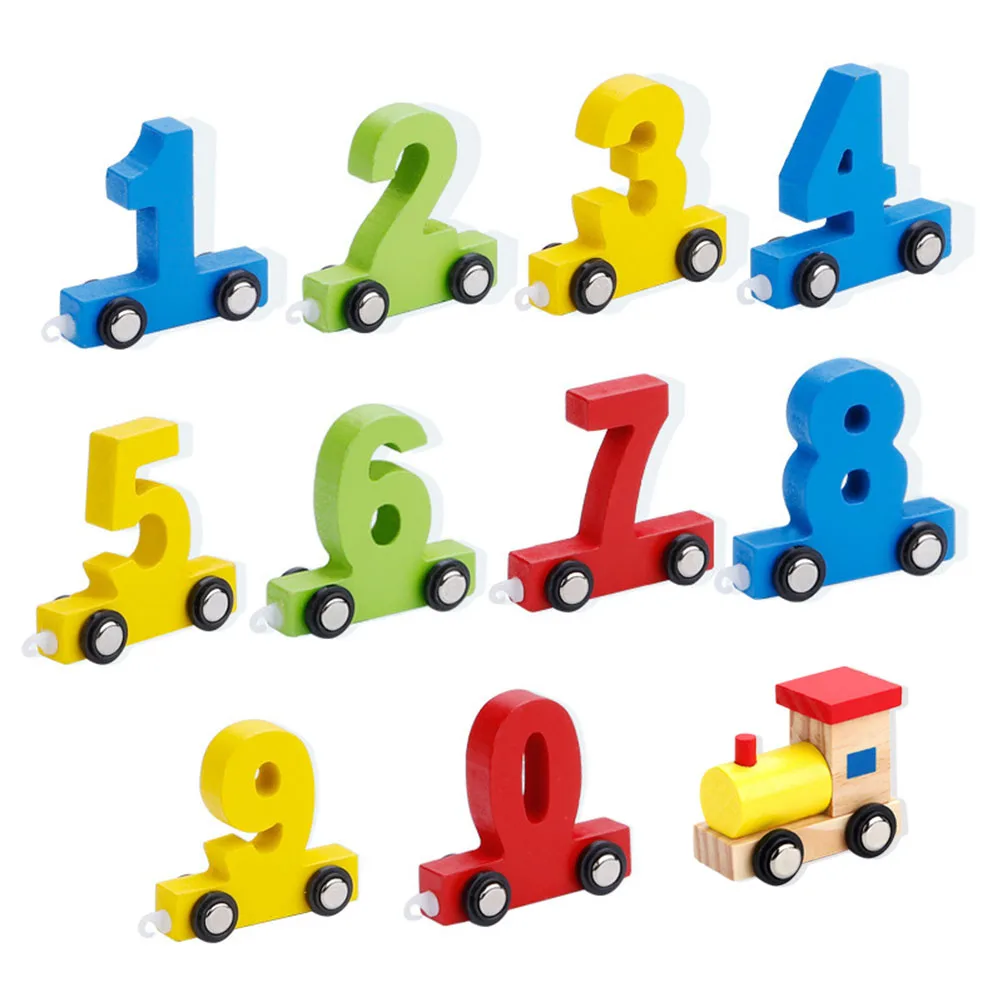 1 Набор деревянный мини поезд для малышей 0 9 игр цифровые деревянные фигурки