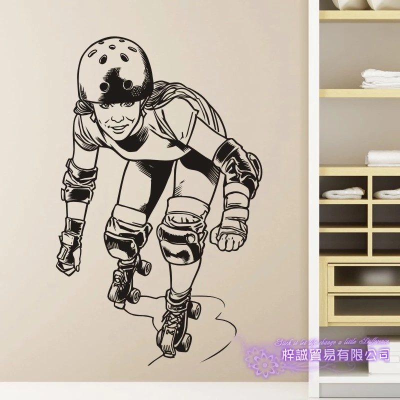 Наклейка на роликовые коньки виниловые наклейки стены для катания лыжах