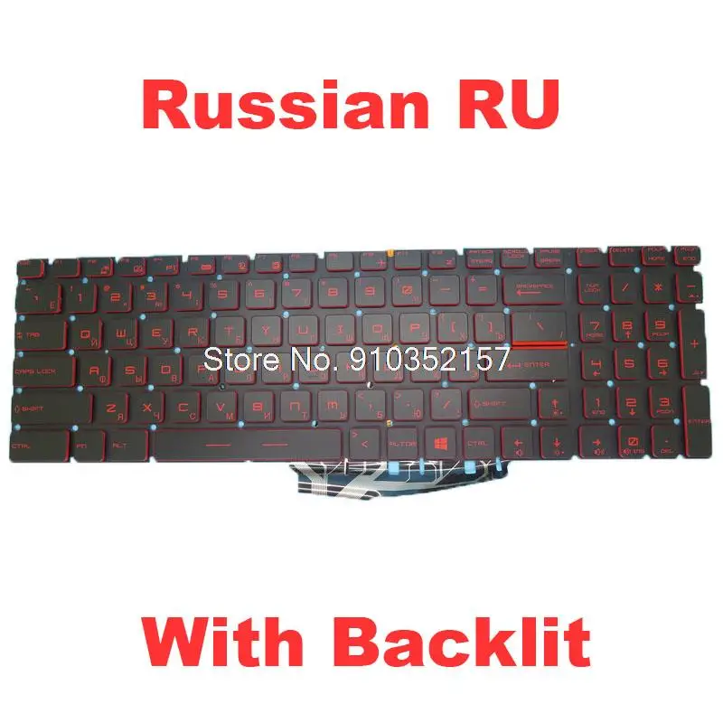 Русская клавиатура для ноутбука MSI GS70 GS60 GT72 GT62 NSK-FB1BN 0R 9Z.NCXBN.10R S1N3ERU282D10 S1N-3ERU282-D10