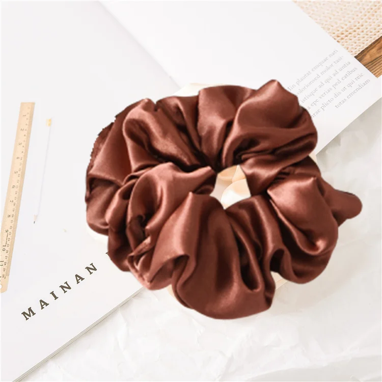Red Brown Модный однотонный светильник для волос, резинка для волос, держатель для конского хвоста, мягкая эластичная резинка для волос, аксессуары для женщин, повязка для волос - Цвет: Red Brown