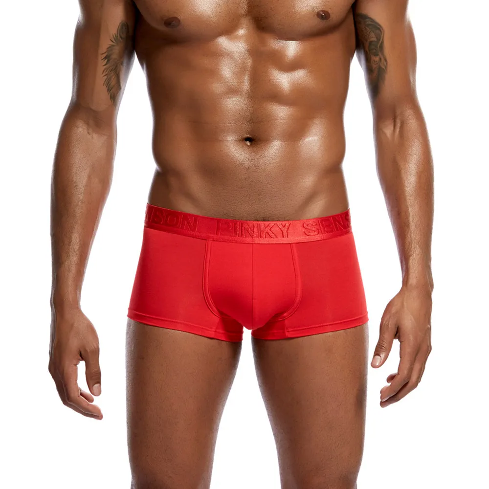 Новые пикантные трусы боксеры для мужчин однотонные мужские Модальные Мягкие
